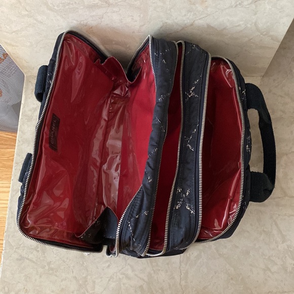 Authentic Chanel Three Zipper Bag/ Makeup bag - Picture 5 of 9